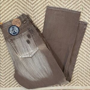 Akademiks - Classic Wide Legged Baggy Y2K Denim Jeans - Brown - 36